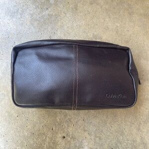 Calvin Klein leather travel cosmetic case